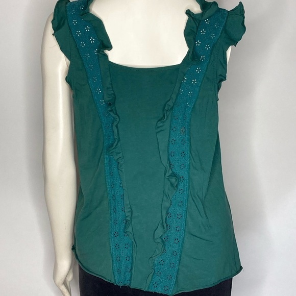 Hinge Embroidered and Ruffle Detail Tank Sz M - Picture 5 of 6